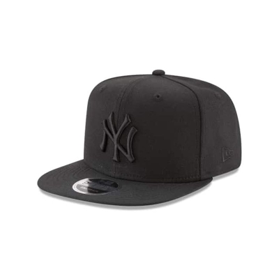 Black New York Yankees Hat - New Era MLB Black On Black High Crown 9FIFTY Snapback Caps USA5690173